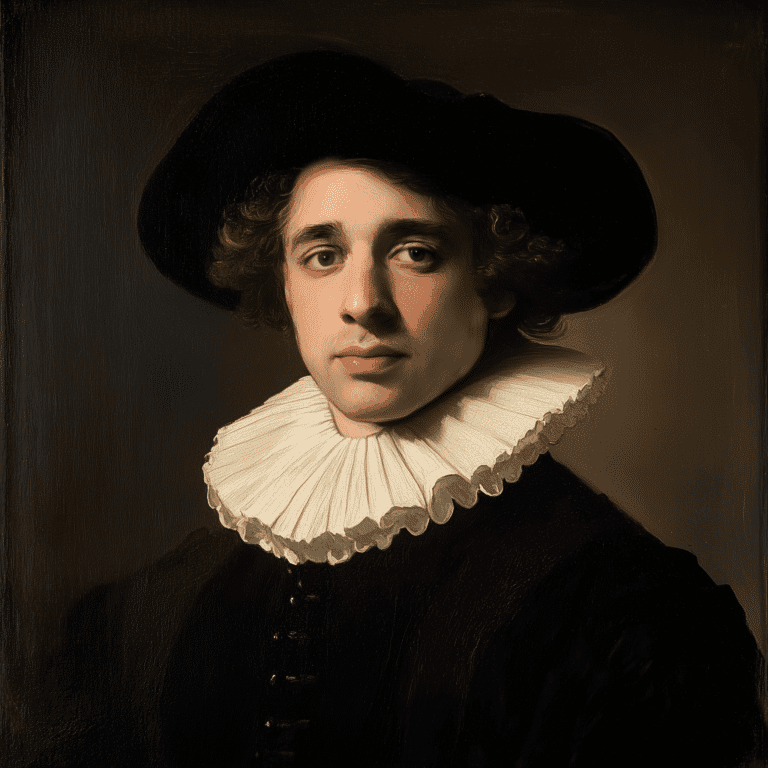 Ah, a young man clearly acquainted with the finer points of neckwear. That magnificent ruff suggests either impeccable taste or a significant investment in starch. His direct gaze implies a certain conviction, perhaps in his own sartorial choices, or maybe he's just spotted someone with a less impressive collar.